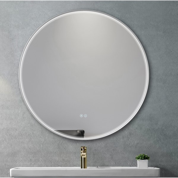 (image for) LED Round Bathroom Mirror - Silver